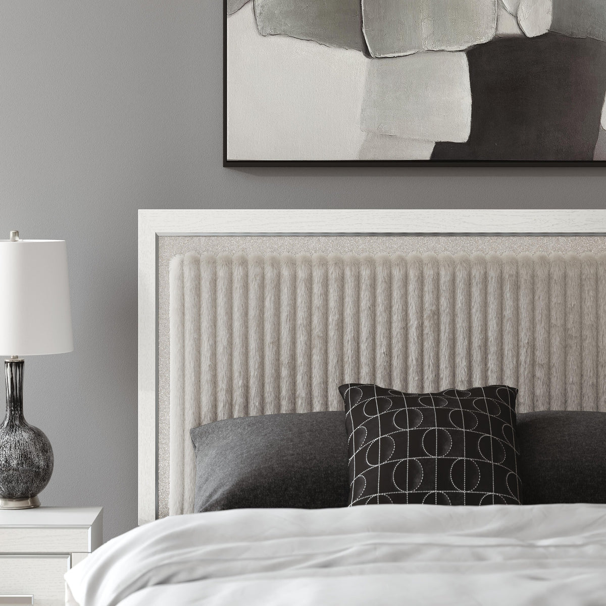 Zuraleus King Upholstered Panel Platform Bed (PCB3381-SI) - Image 9