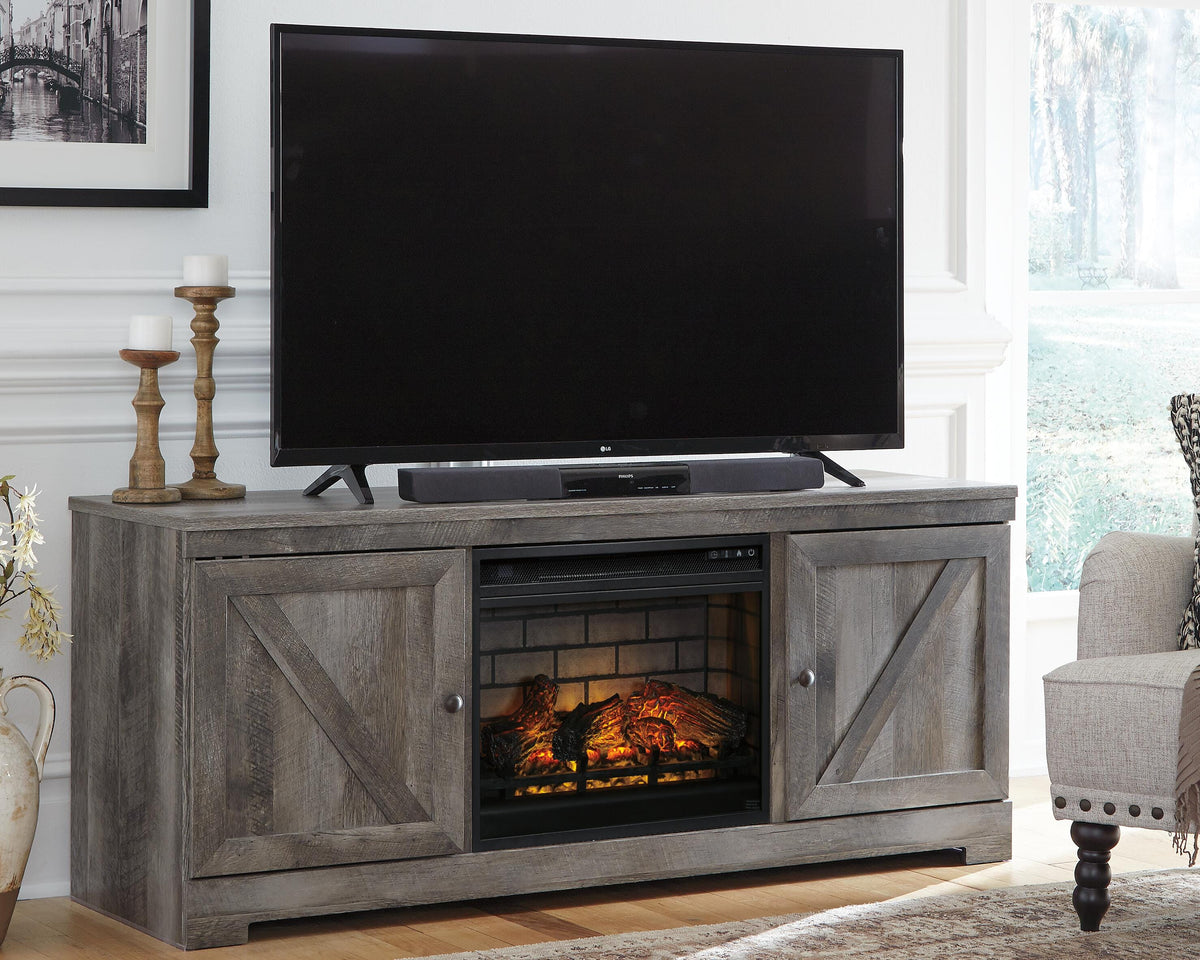 Wynnlow 63 TV Stand with Electric Fireplace (W440-SI) - Image 2