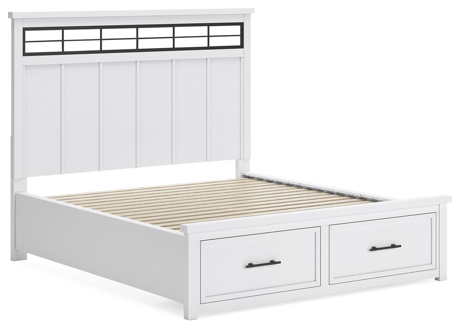 Ashbryn Panel Storage Bed - White/Natural  (B844-SI) - Image 2