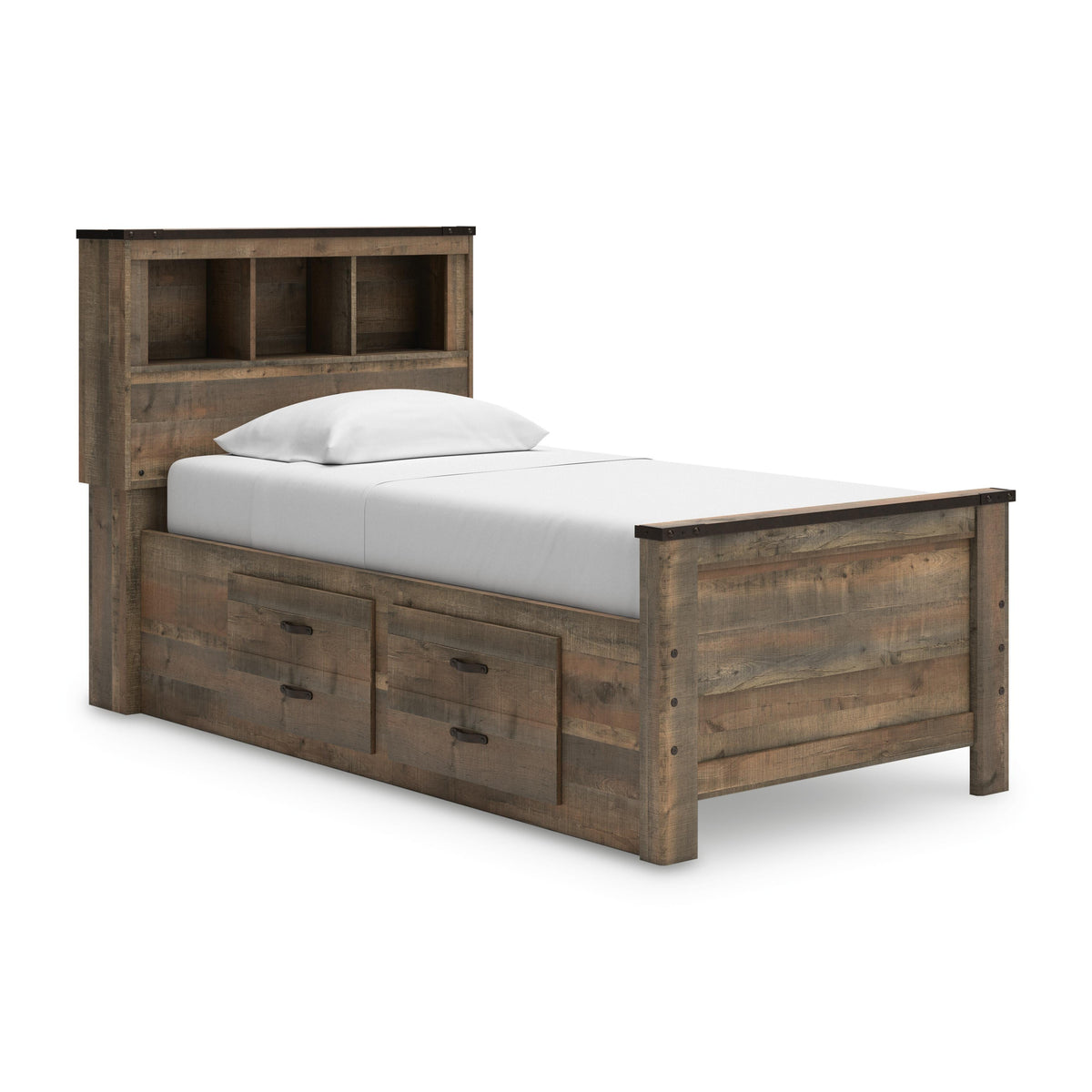 Trinell Bookcase Storage Bed, Dresser and Mirror - Brown  (B446-SI) - Image 3