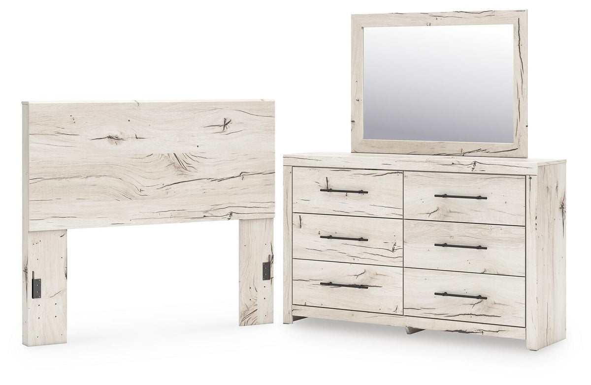 Lawroy Panel Headboard, Dresser and Mirror - Light Natural  (B2310-SI)
