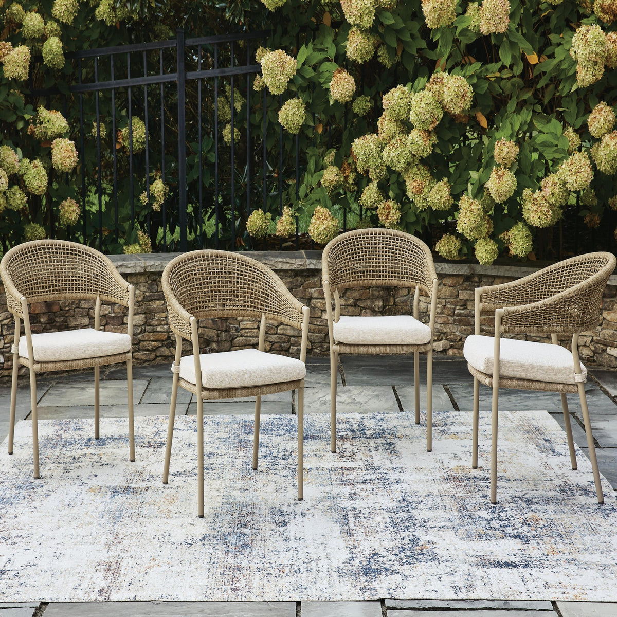 Orchard Beach Outdoor Arm Chair with Cushion (Set of 4) (PCP373-SI) - Image 2