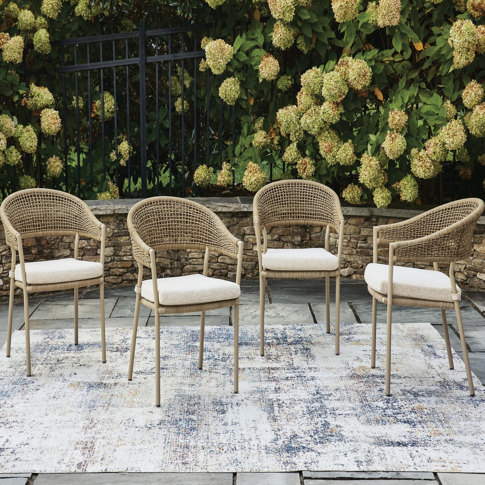 Orchard Beach Outdoor Arm Chair with Cushion (Set of 4) (PCP373-SI) - Image 2