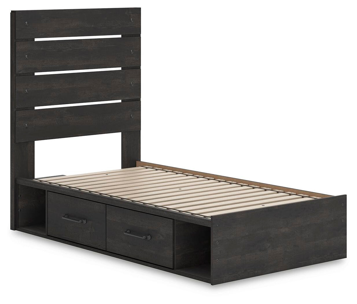 Hollivern Twin Panel Bed with Storage (PCB2108-SI) - Image 2