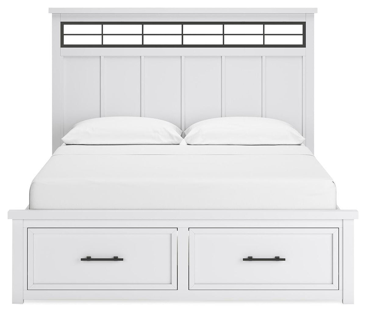 Ashbryn Panel Storage Bed - White/Natural  (B844-SI) - Image 4