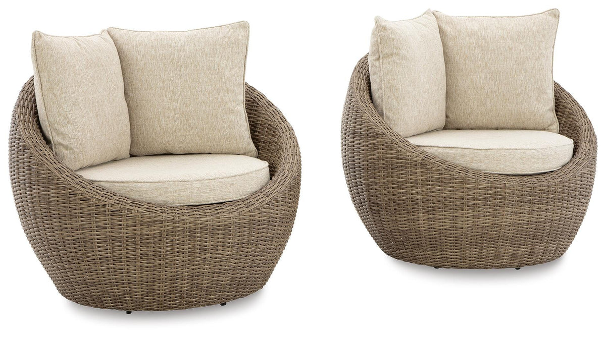 Danson Swivel Lounge with Cushion (Set of 2) (P505-SI)