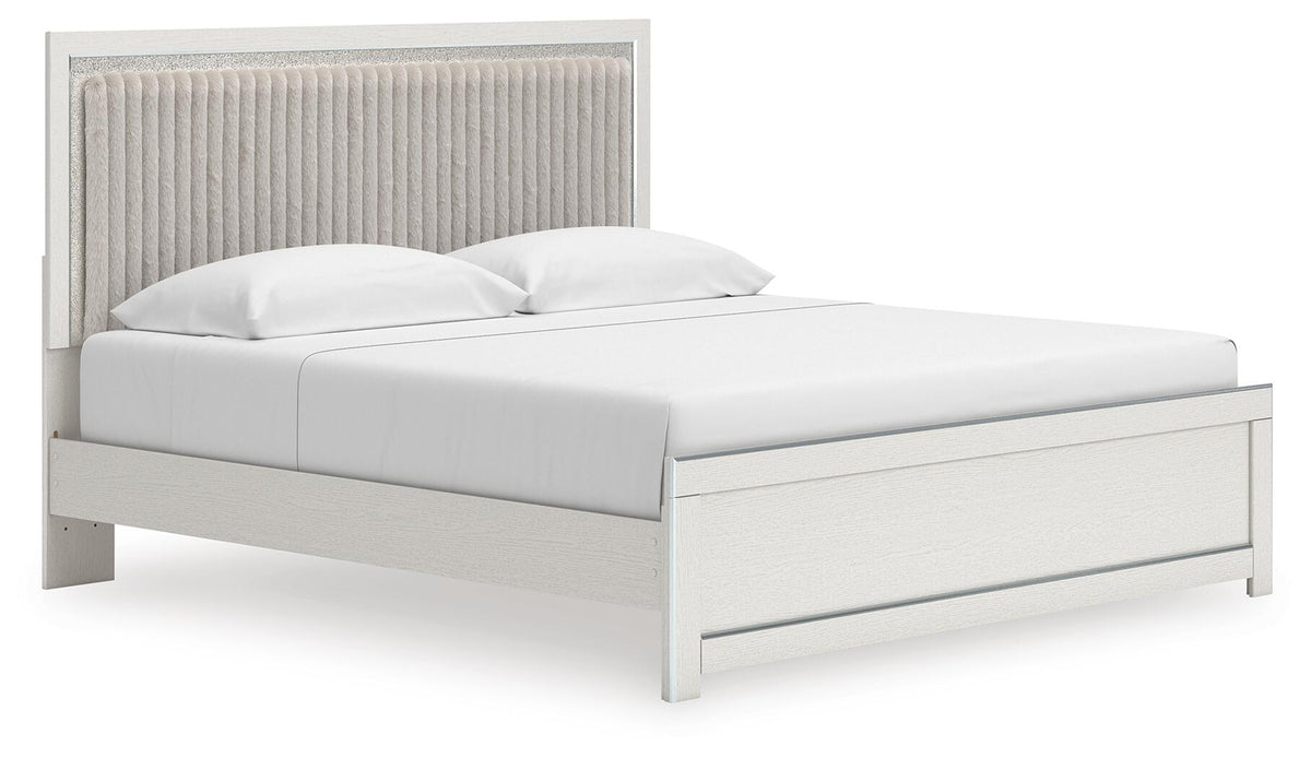 Zuraleus King Upholstered Panel Platform Bed (PCB3381-SI)