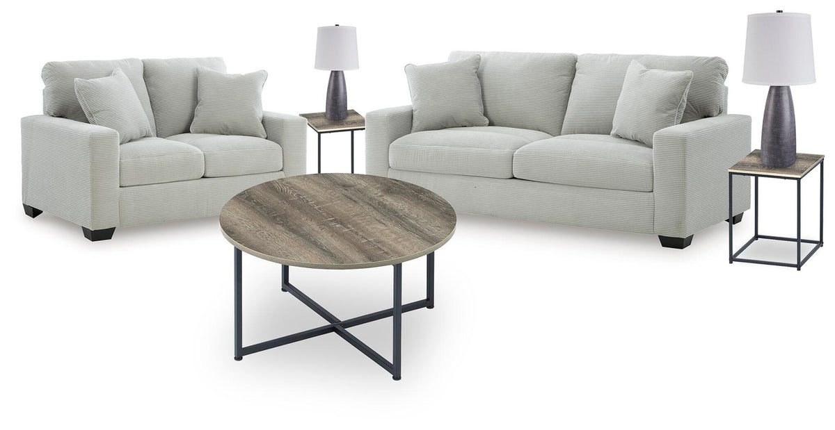 Greenbriar Sofa, Loveseat, Occasional Tables and Lamps (PC32005-SI)