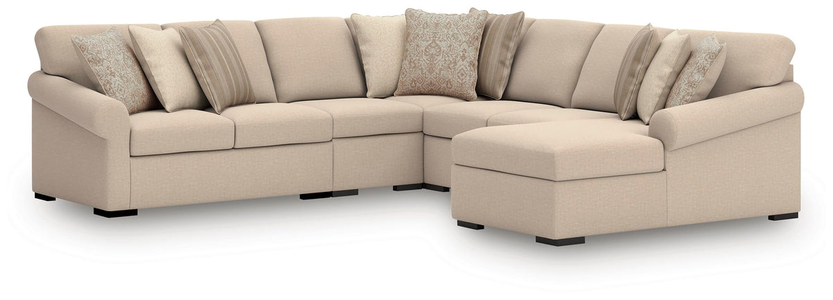 LadyMae 5-Piece Sectional with Chaise (59404-SI)