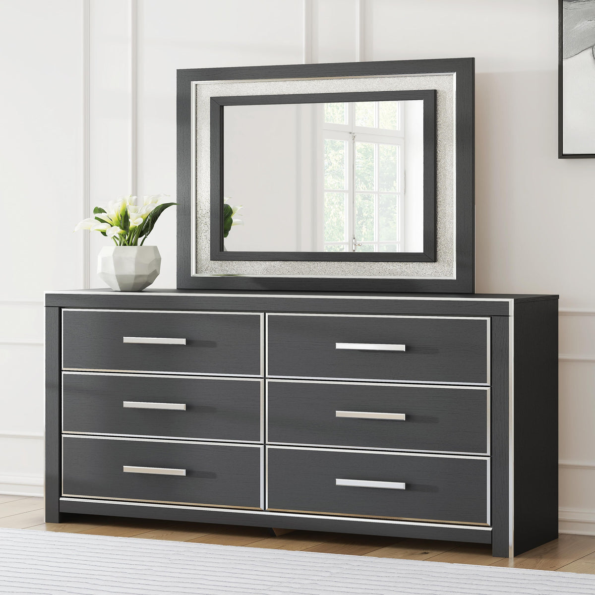 Zuraleus Queen Upholstered Bed, Dresser, Mirror and Nightstand (PCB3380-SI) - Image 23