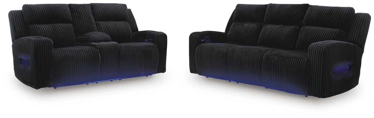 Belvarrow Power Reclining Sofa and Loveseat (PC64202-SI)