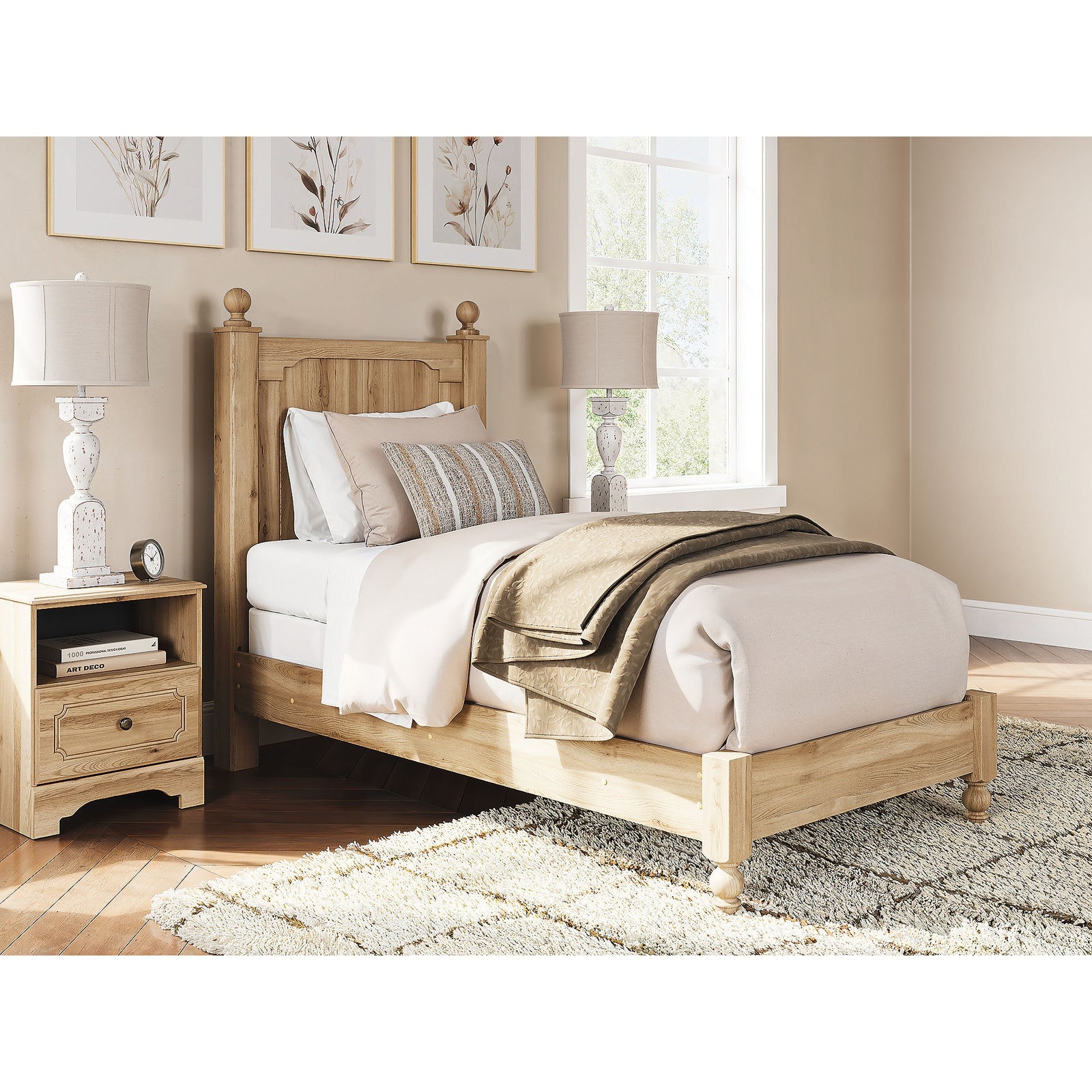 Aleaport Twin Panel Bed (PCB1075-SI) - Image 8
