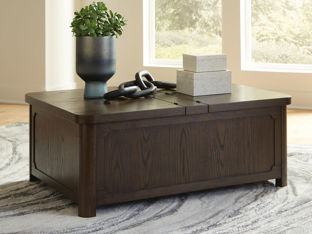 Breckington Coffee Table With Storage - Dark Brown  (T678-SI) - Image 2