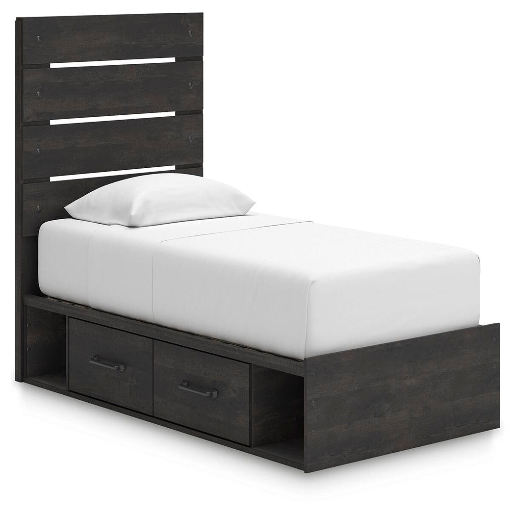 Hollivern Twin Panel Bed with Storage (PCB2108-SI)