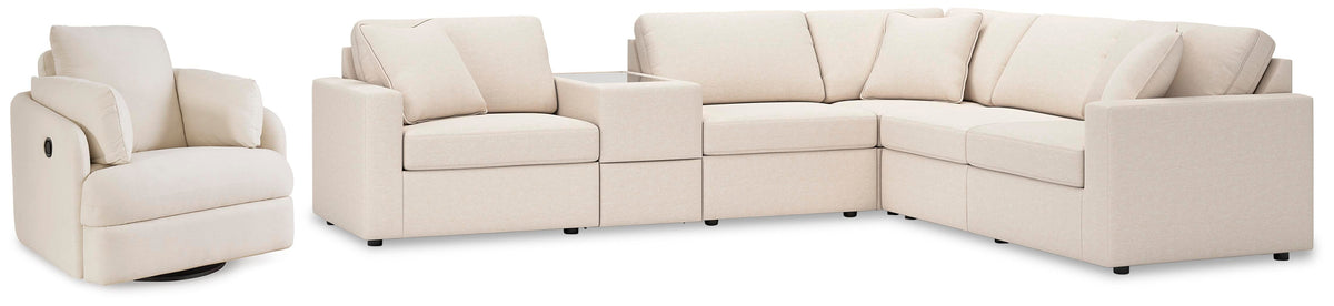 Modmax 6-Piece Sectional and Swivel Glider Recliner (92103-SI)