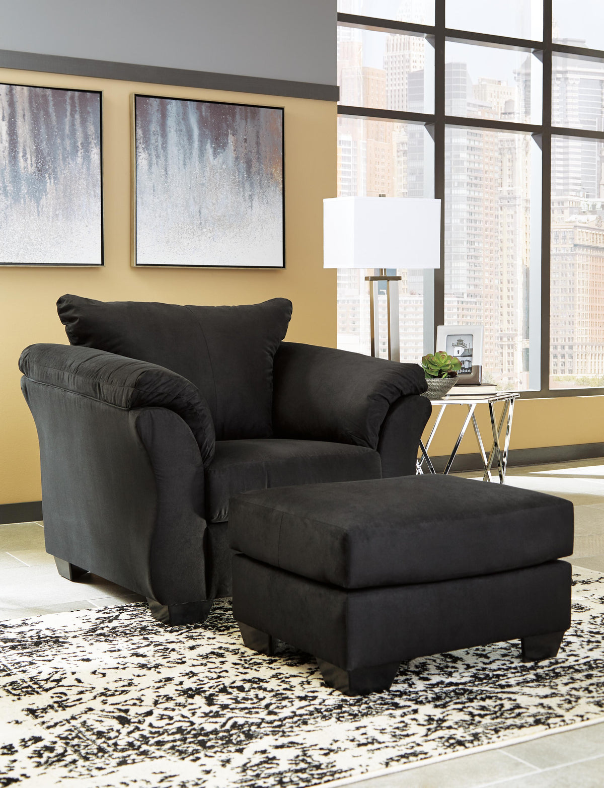Darcy Chair and Ottoman (75008-SI) - Image 4