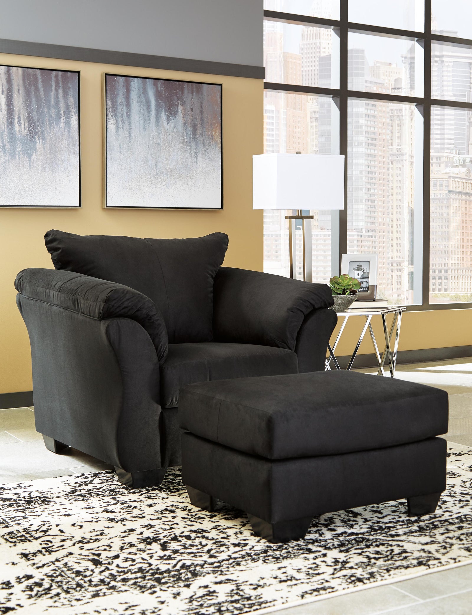 Darcy Chair and Ottoman (75008-SI) - Image 4