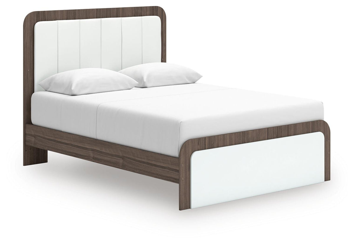 Kendanport Queen Upholstered Platform Bed, Dresser and Mirror (PCB1108-SI) - Image 10