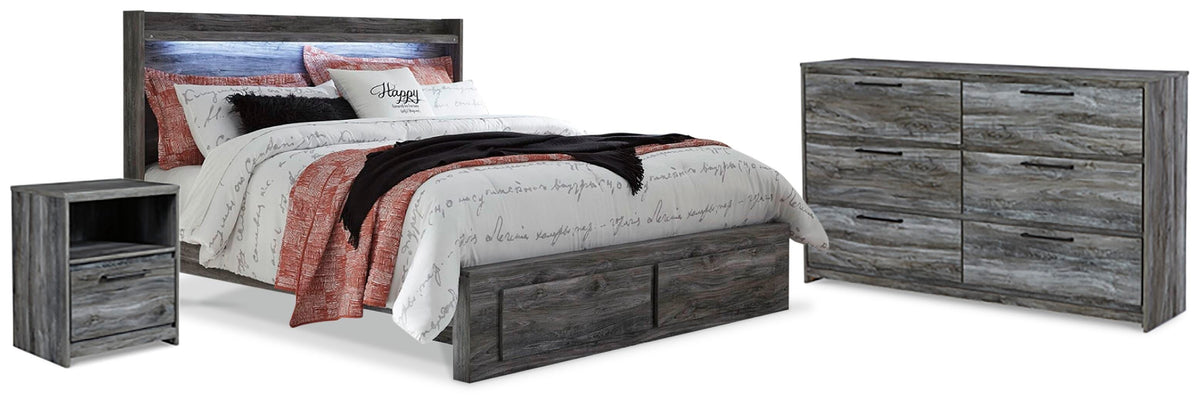 Baystorm Panel Storage Bed, Dresser and Nightstand - Gray  (B221-SI)