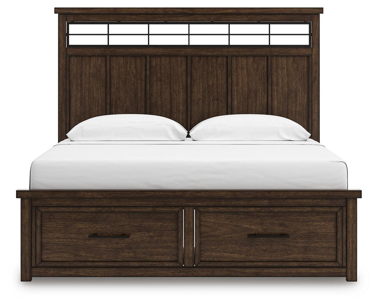 Taffenbrook Panel Storage Bed - Medium Brown  (B849-SI) - Image 5