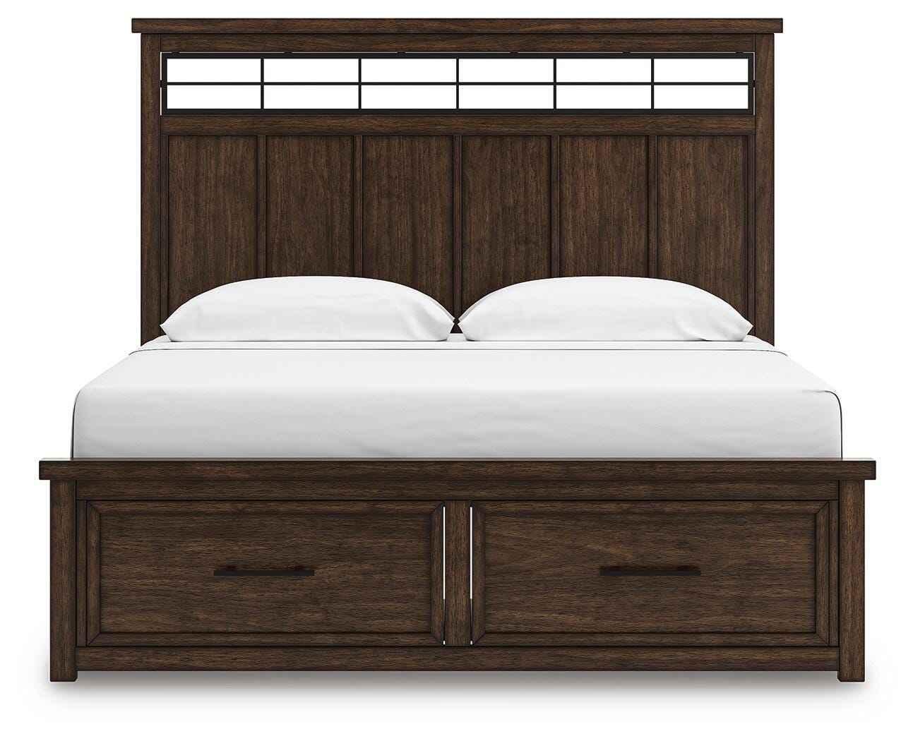 Taffenbrook Panel Storage Bed - Medium Brown  (B849-SI) - Image 5