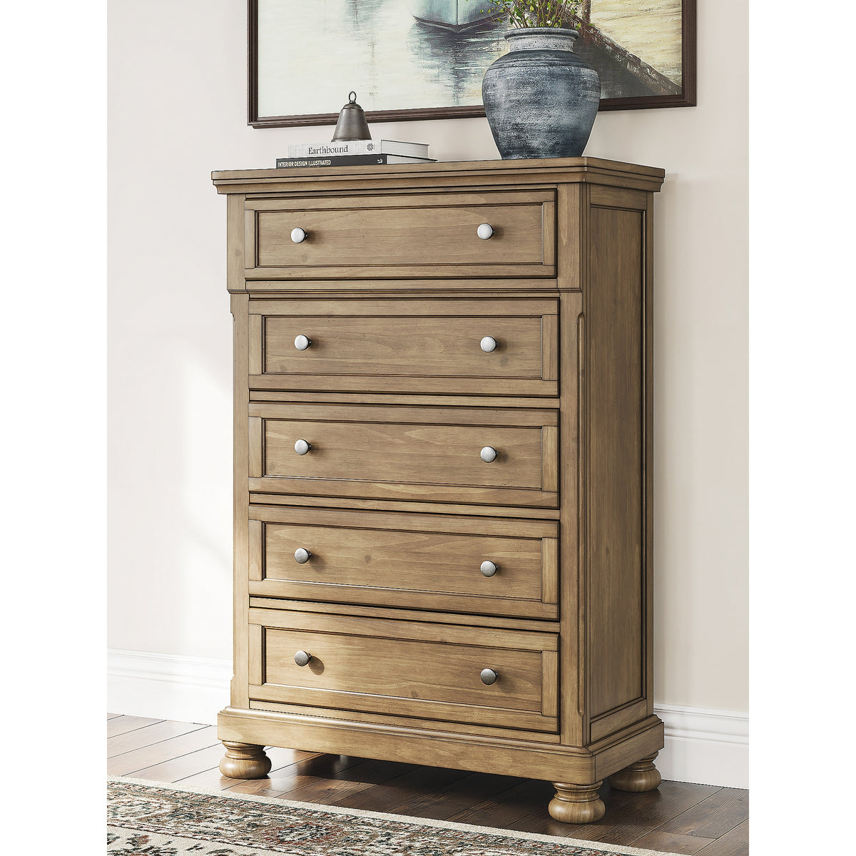 Feddinger Queen Panel Bed, Dresser, Mirror, Chest and 2 Nightstands (PCB779-SI) - Image 33