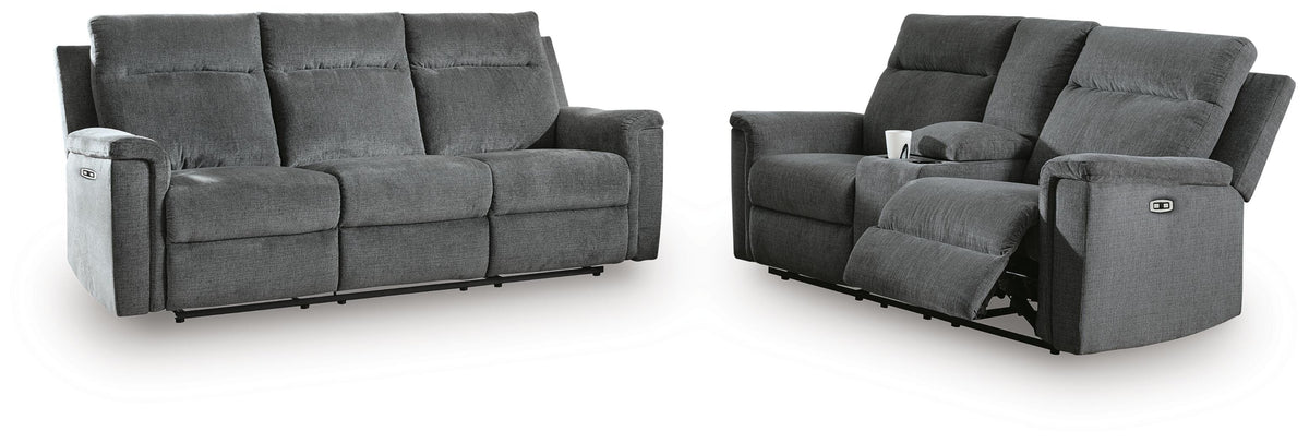 Barnsana Power Reclining Sofa and Loveseat (33202-SI)
