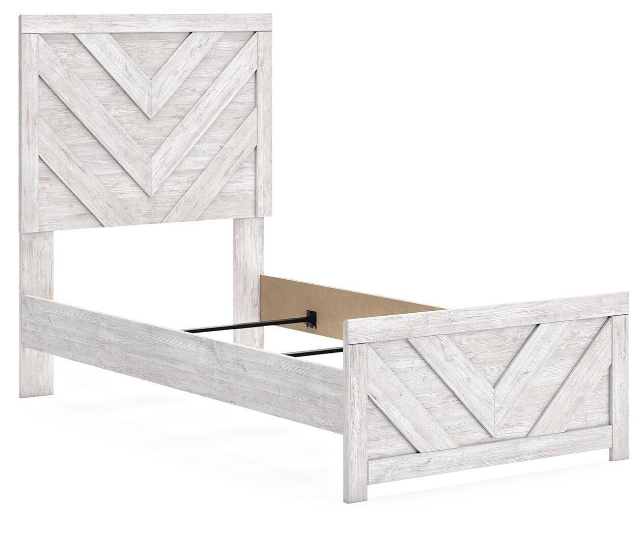 Cayboni Panel Bed (Youth) - Whitewash  (B3788-SI) - Image 2