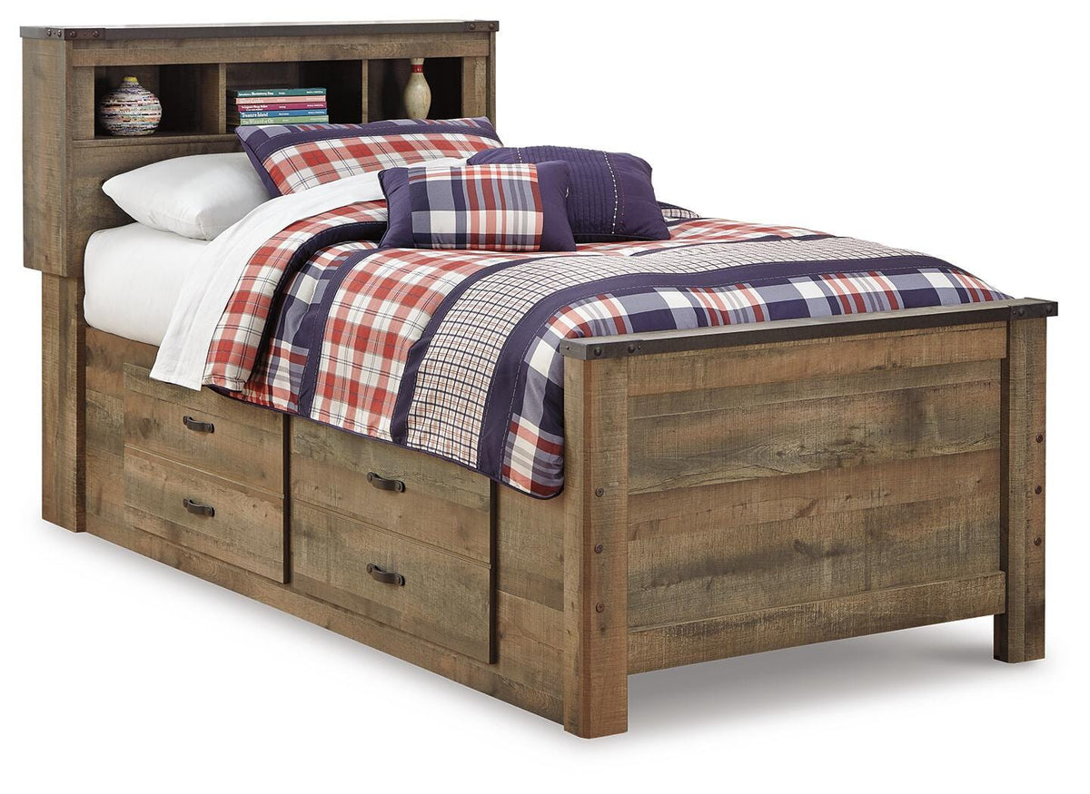 Trinell Bookcase Bed, Dresser and 2 Nightstands (B446-SI) - Image 3