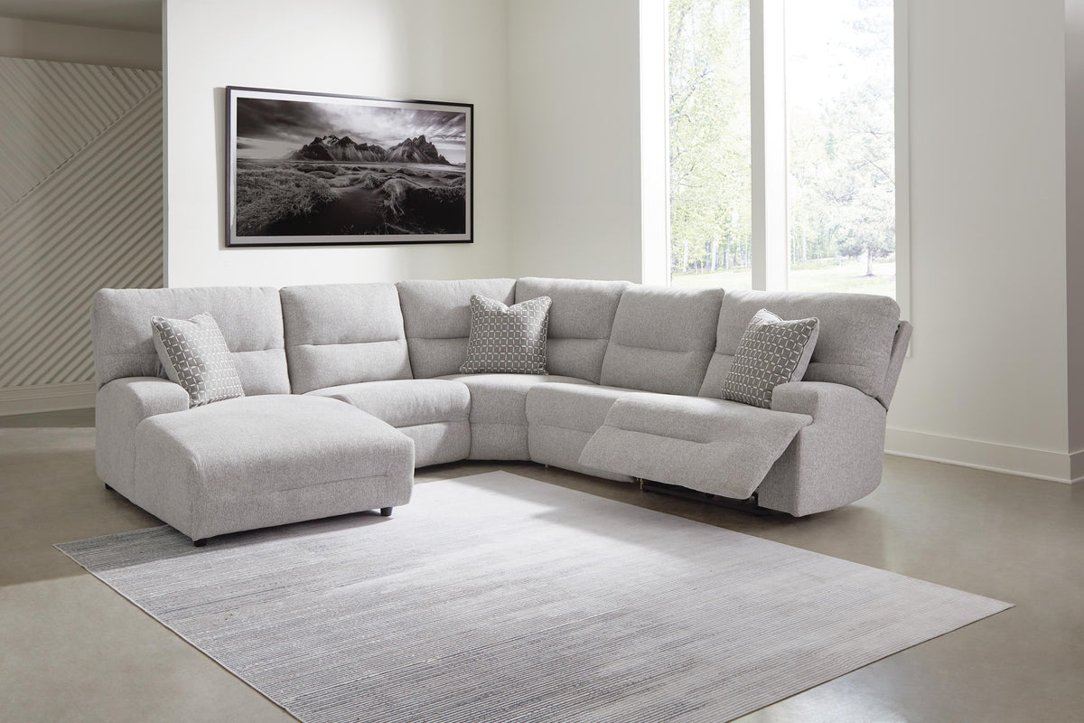 Acklen Place 5-Piece Power Reclining Sectional with Chaise (93605-SI)