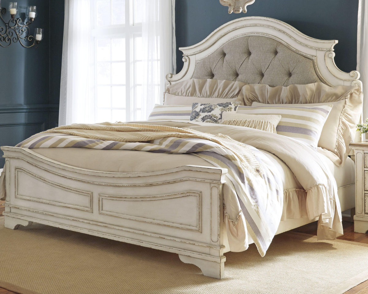 Realyn Panel Bed, Dresser, Chest and 2 Nightstands - Two-tone  (B743-SI) - Image 14