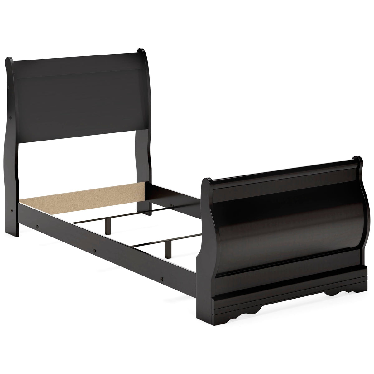 Huey Vineyard Sleigh Bed and Nightstand - Black  (B128-SI) - Image 5