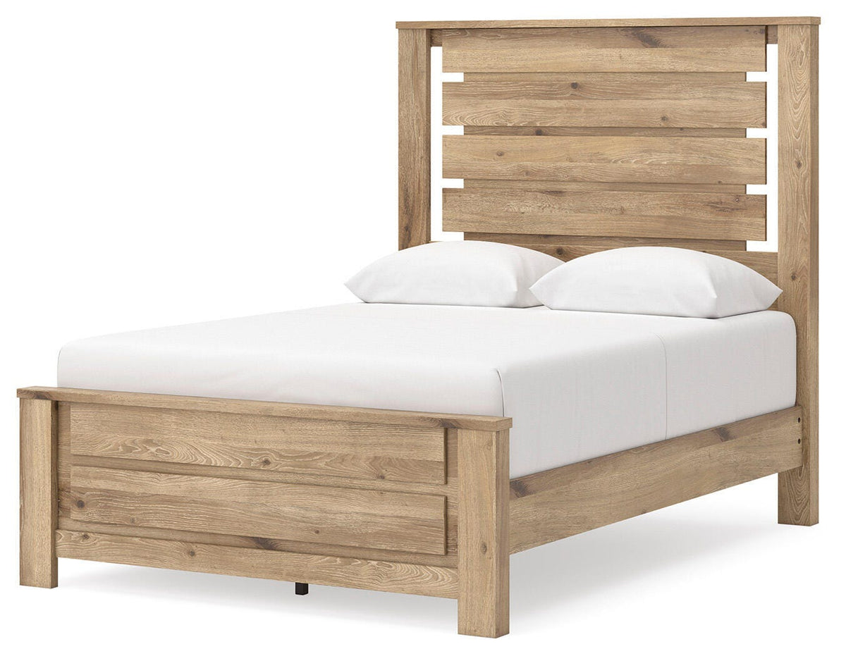 Brozmont Panel Platform Bed, Dresser and Mirror (B1045-SI) - Image 15