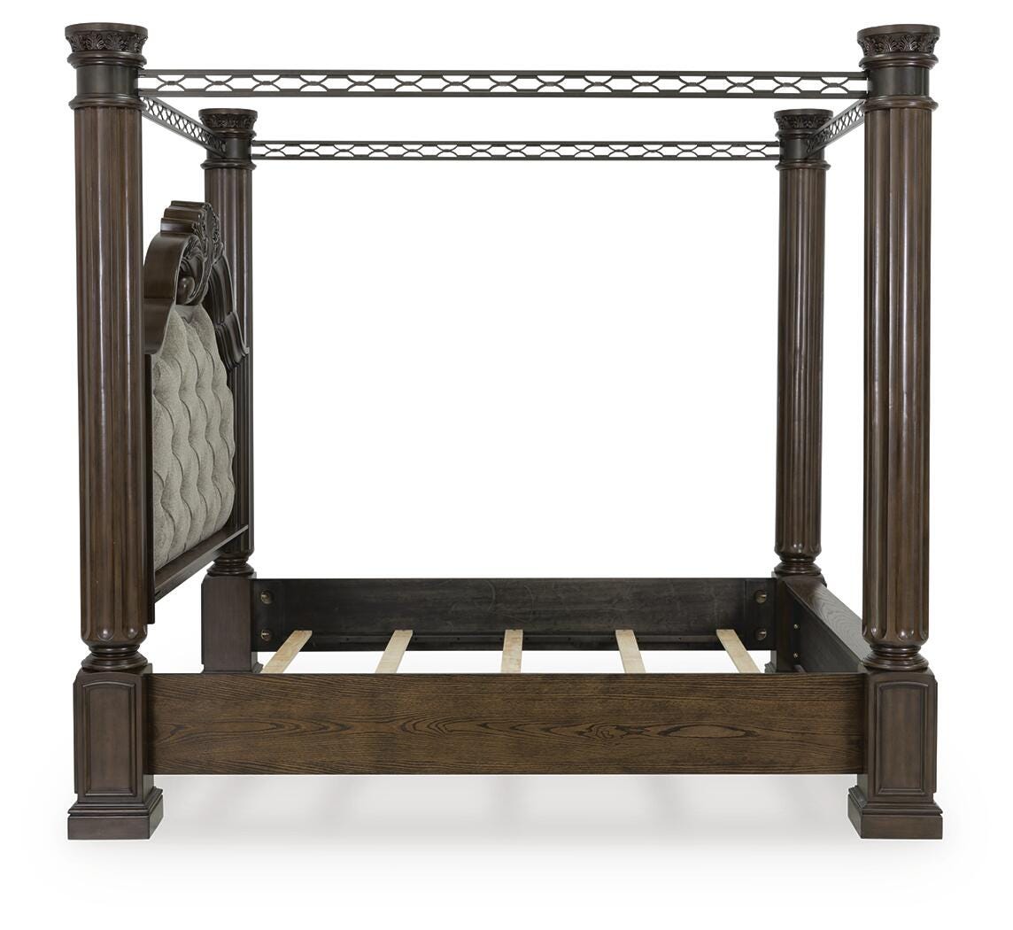 Maylee Poster Bed and 2 Nightstands (B947-SI) - Image 4