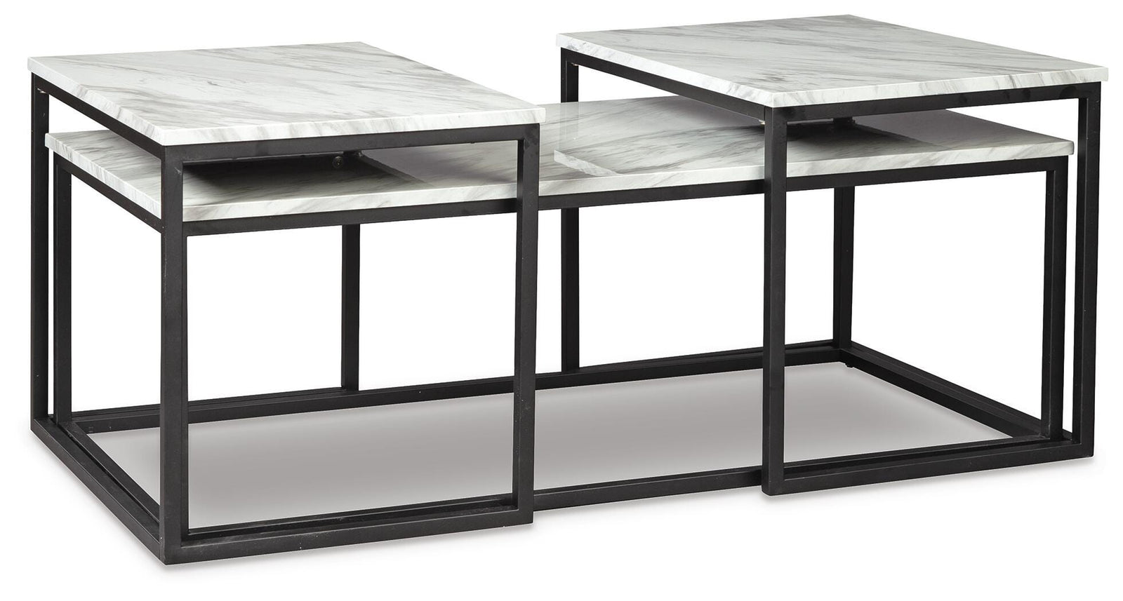 Donnesta Table (Set of 3) - Gray/Black  (T182-SI) - Image 3