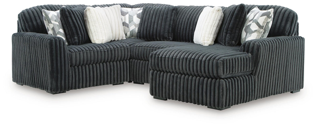 Midnight-Madness 4-Piece Sectional with Chaise (98105-SI)