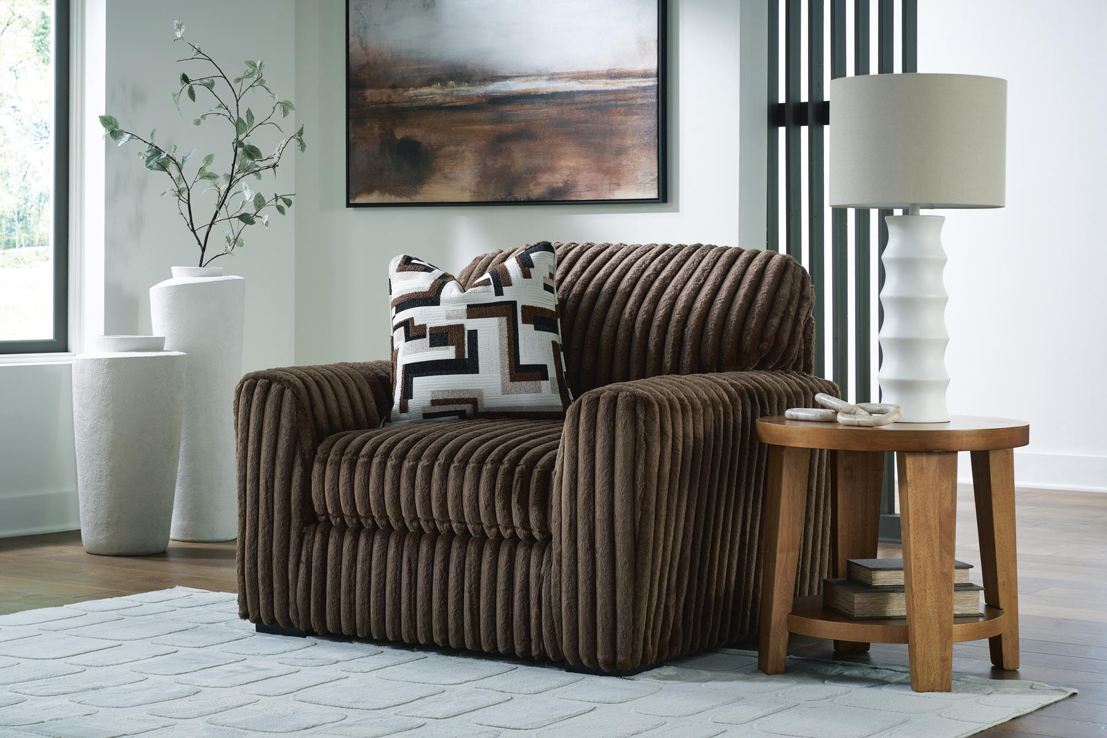 Midnight-Madness 4-Piece Sectional with Chaise, Oversized Chair and Ottoman (98104-SI) - Image 15