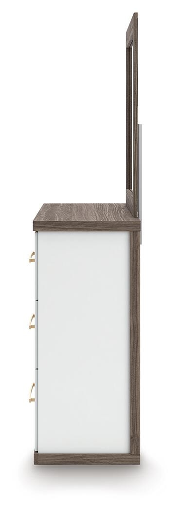 Kendanport King Upholstered Bed, Dresser and Mirror (PCB1108-SI) - Image 7