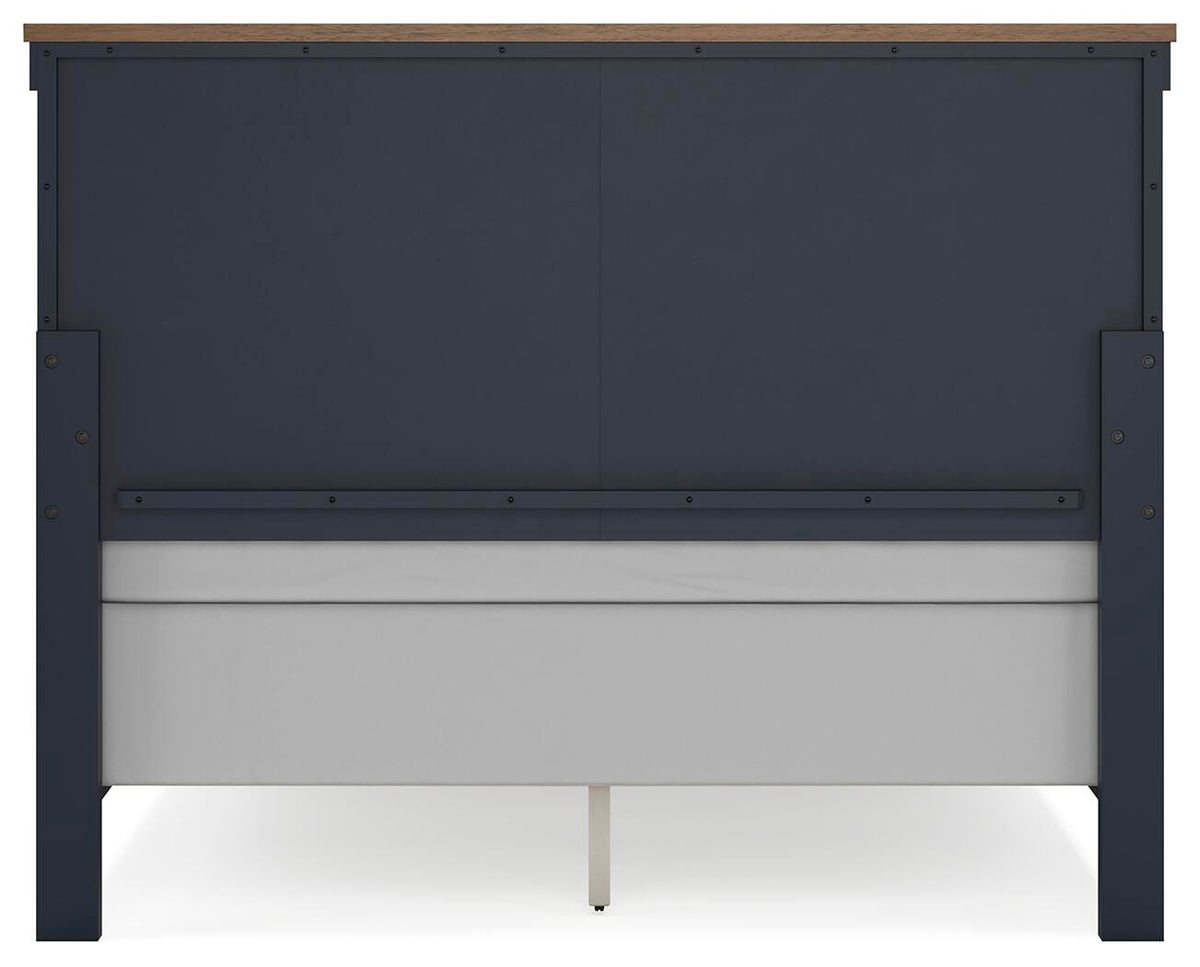 Landocken Panel Bed, Dresser and Mirror - Brown/Blue  (B414-SI) - Image 12