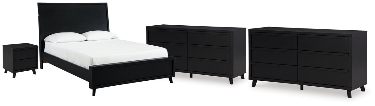 Danziar Panel Bed, 2 Dressers and Nightstand (B1013-SI)