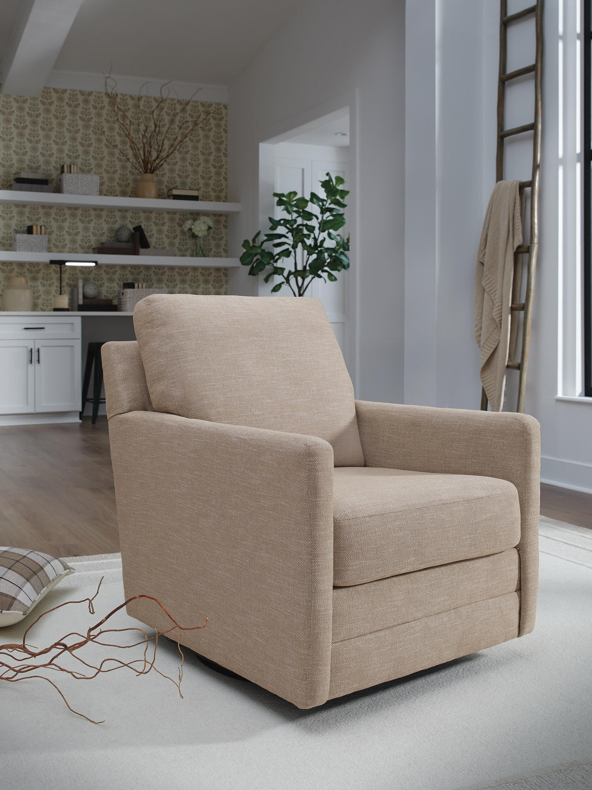 Freybourne Next-Gen Nuvella Swivel Accent Chair (A3000736-SI) - Image 2