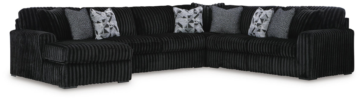 Midnight-Madness 4-Piece Sectional with Chaise (98103-SI)