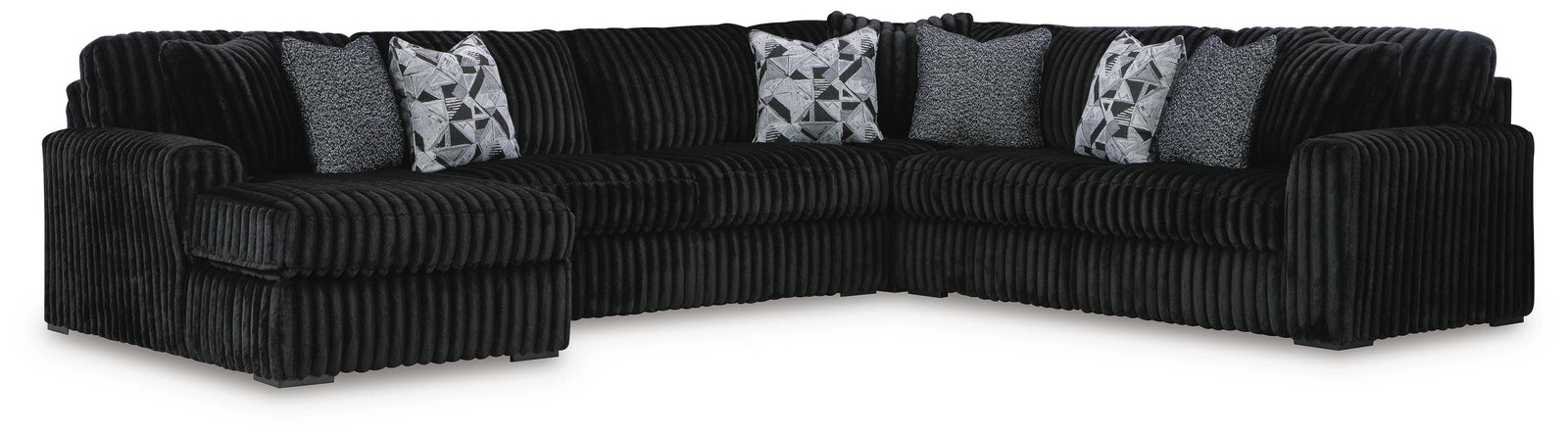 Midnight-Madness 4-Piece Sectional with Chaise (98103-SI)