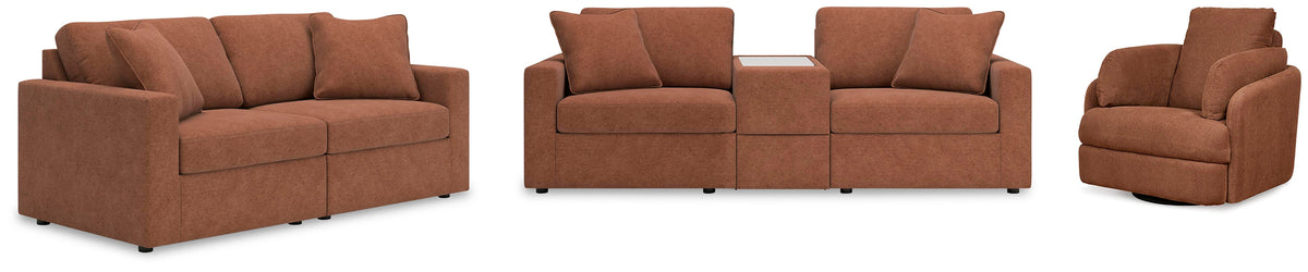 Modmax 3-Piece Sectional Sofa, 2-Piece Sectional Loveseat and Swivel Glider Recliner (92102-SI)