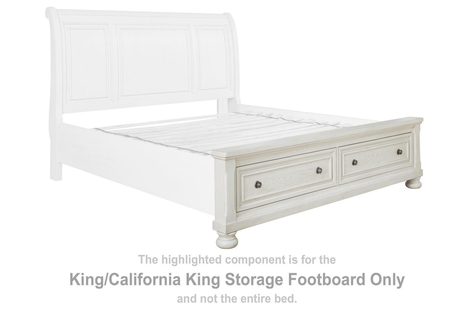 Robbinsdale Storage Footboard - Antique White  (B742-SI) - Image 2
