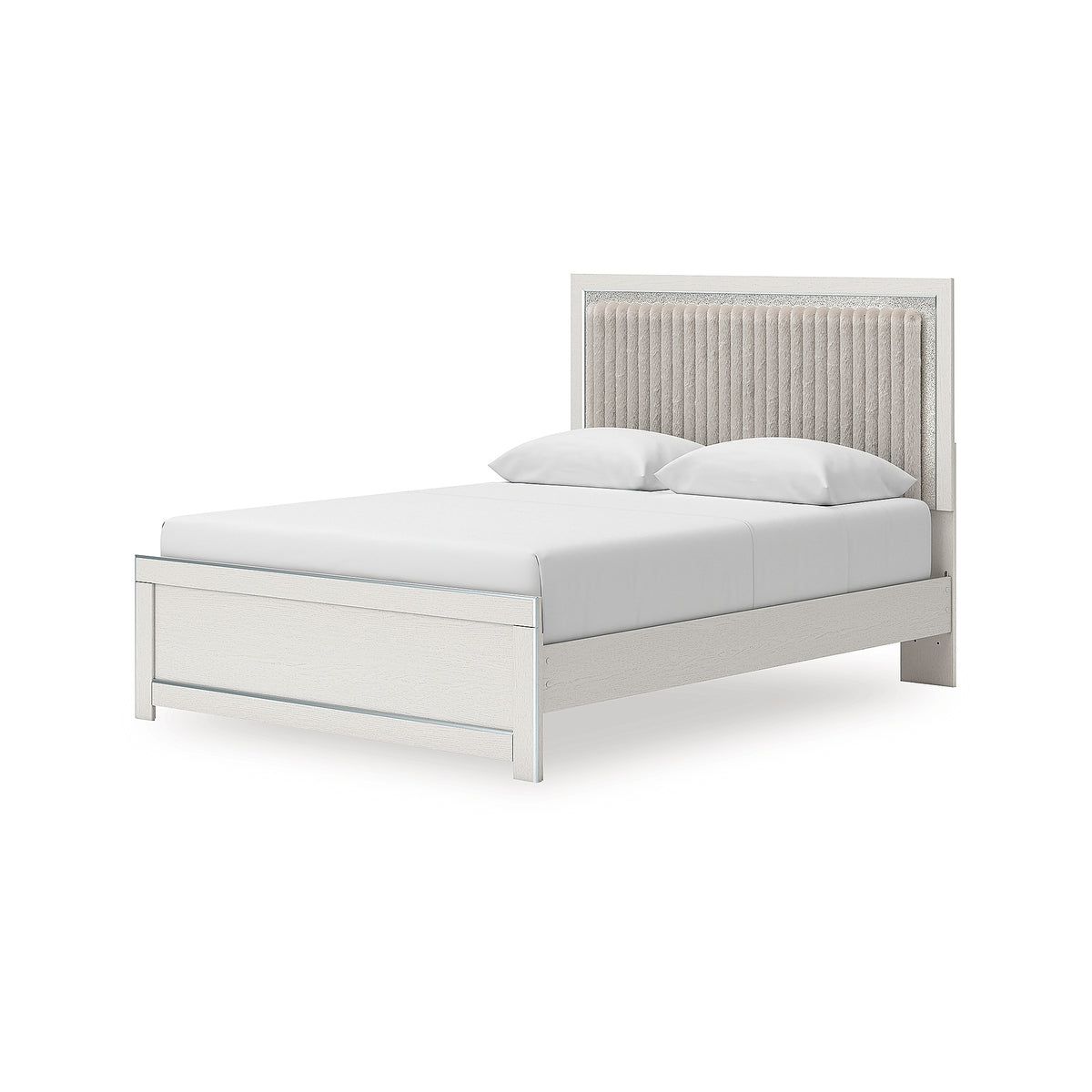 Zuraleus Queen Upholstered Panel Platform Bed, Dresser and Mirror (PCB3381-SI) - Image 14