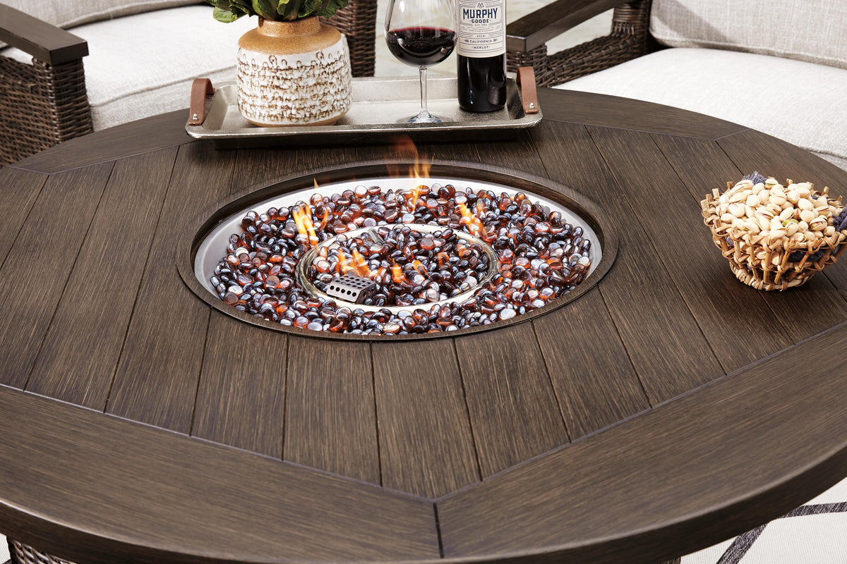 Paradise Trail Outdoor Loveseat, Fire Pit Table and 2 Lounge Chairs (P750-SI) - Image 17