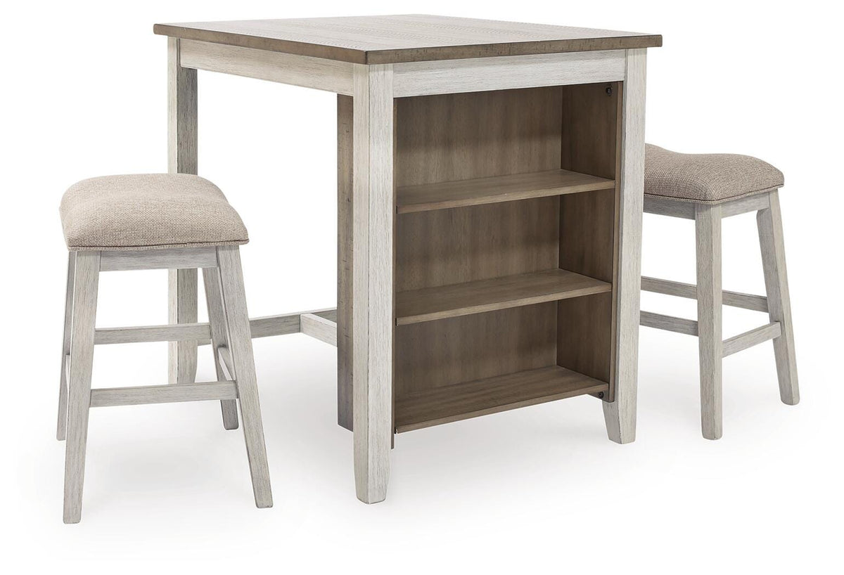 Skempton Counter Height Dining Table and Bar Stools (Set of 3) (D394-SI)