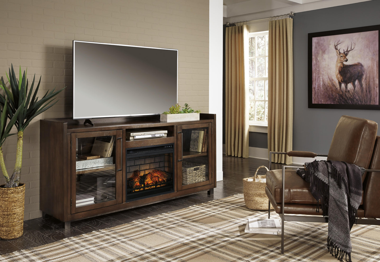 Starmore 70 TV Stand with Electric Fireplace (W633-SI) - Image 7