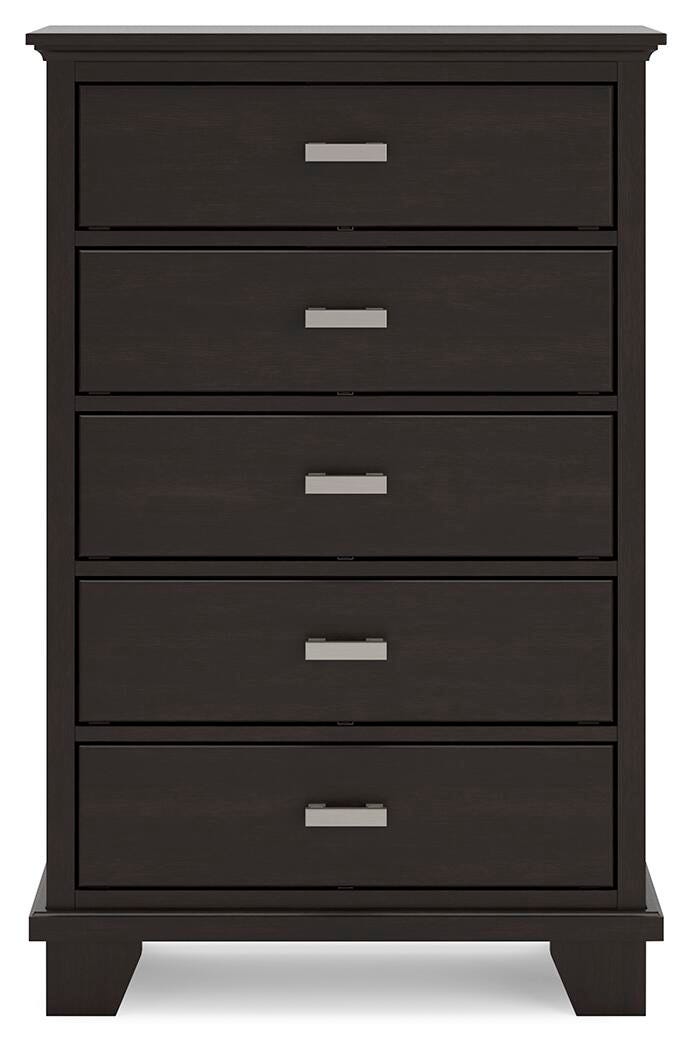 Covetown Panel Bed, Chest and Nightstand - Dark Brown  (B441-SI) - Image 2